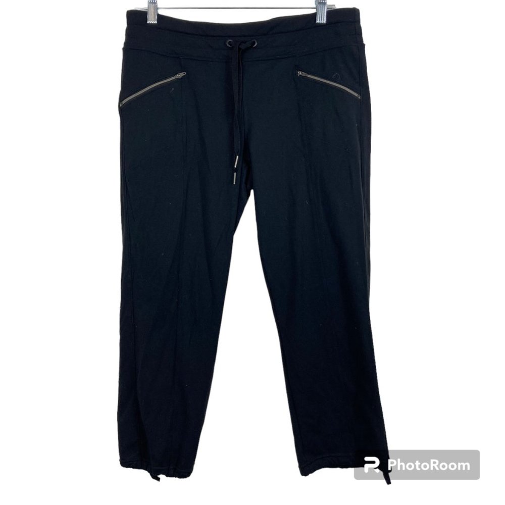 Athleta Cropped Black Womens Medium Zip Pockets Drawstring Pants